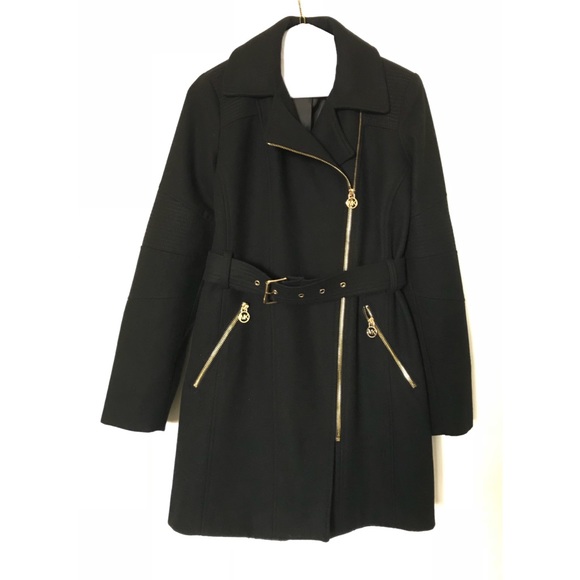 Michael Kors Black Wool Blend Coat - Picture 2 of 5